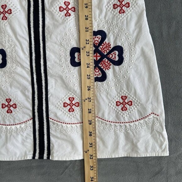 Endless Rose Shift Dress White Embroidered Size S Tassels Boho Beach Coastal - Picture 14 of 16